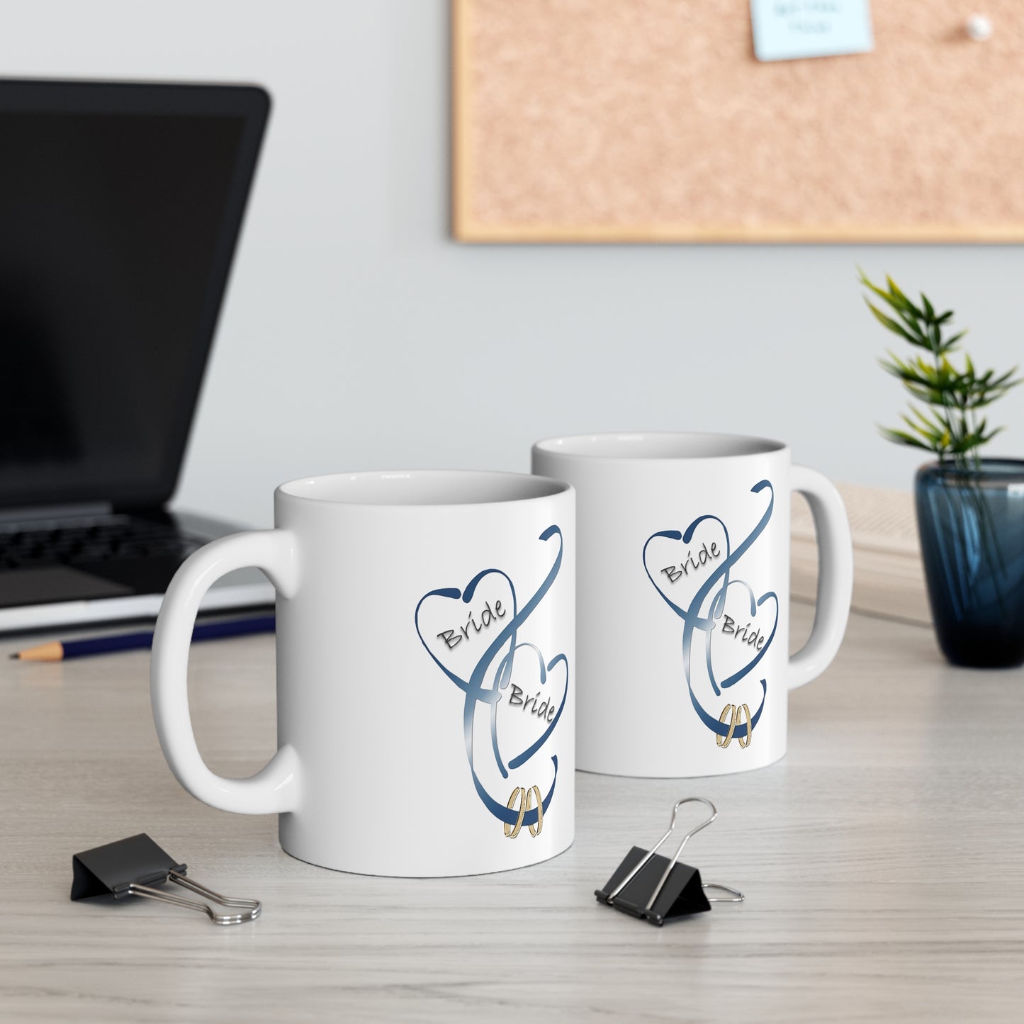 Bride Bride 11oz White Mug (Dk Blue)