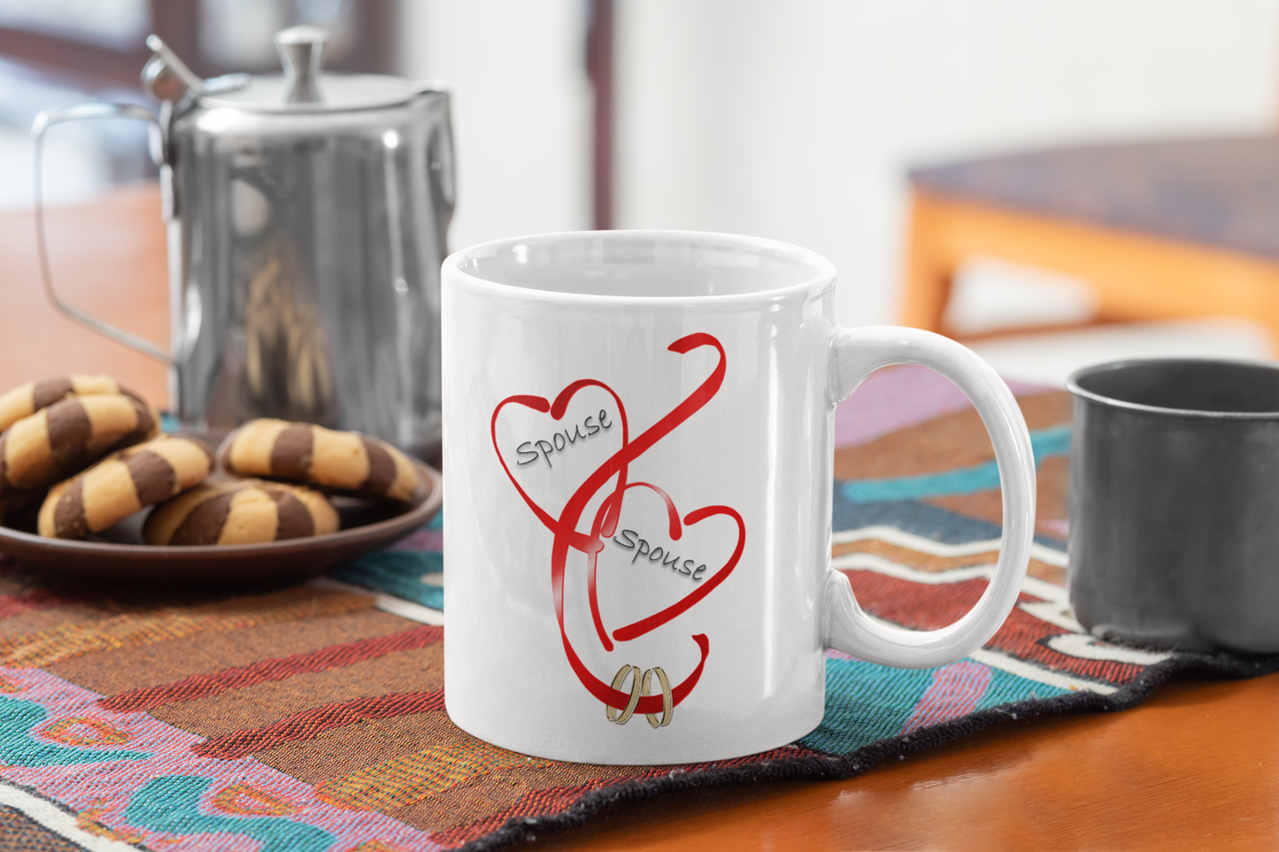 Hearts Ribbons & Rings 11oz White Mug (Spouse/Spouse)