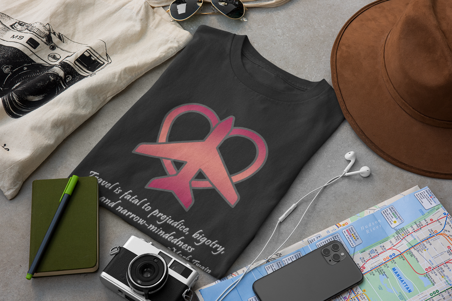 Travel - Fatal to Prejudice T-shirt (Red/Pink)