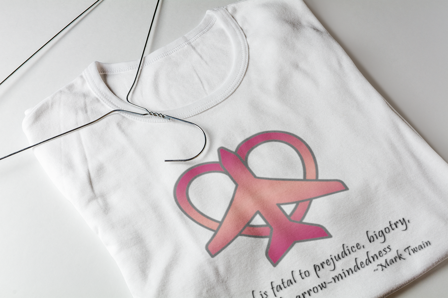 Travel - Fatal to Prejudice T-shirt (Red/Pink)