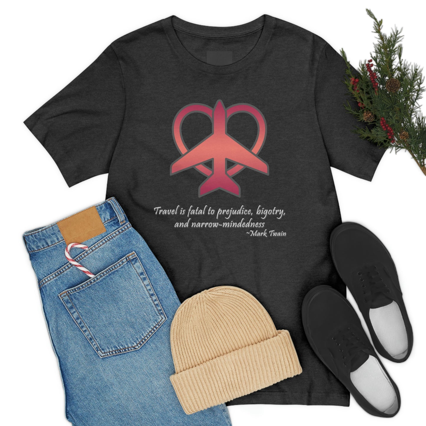 Travel - Fatal to Prejudice T-shirt (Red/Pink)