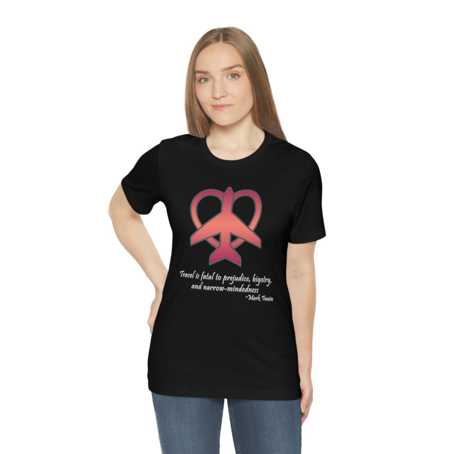Travel - Fatal to Prejudice T-shirt (Red/Pink)