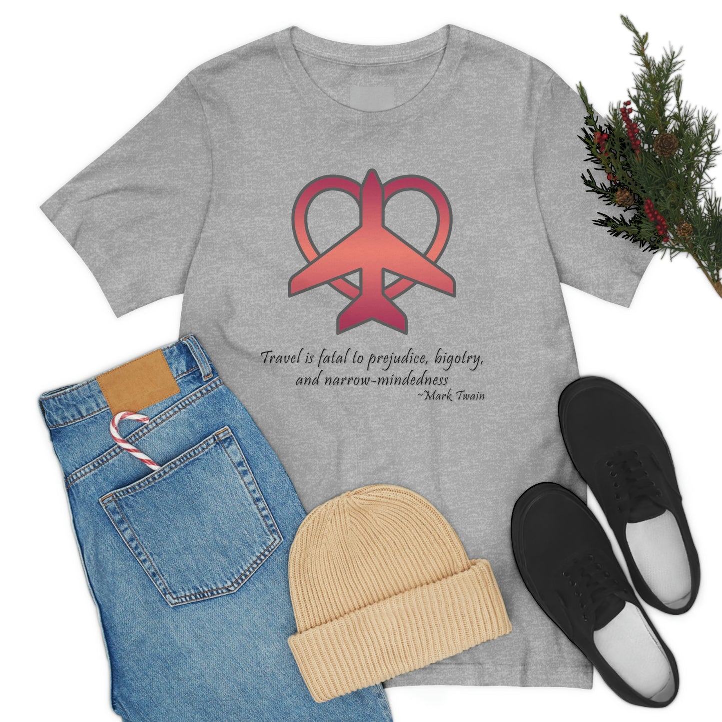 Travel - Fatal to Prejudice T-shirt (Red/Pink)