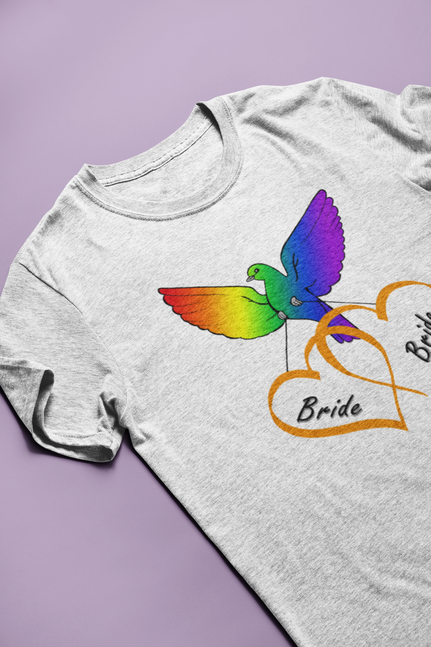 Rainbow Bird & Hearts - Bride Bride (Orange)
