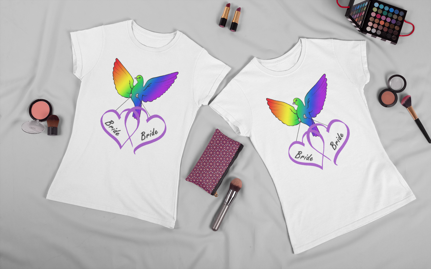 Rainbow Bird & Hearts - Bride Bride (Purple)
