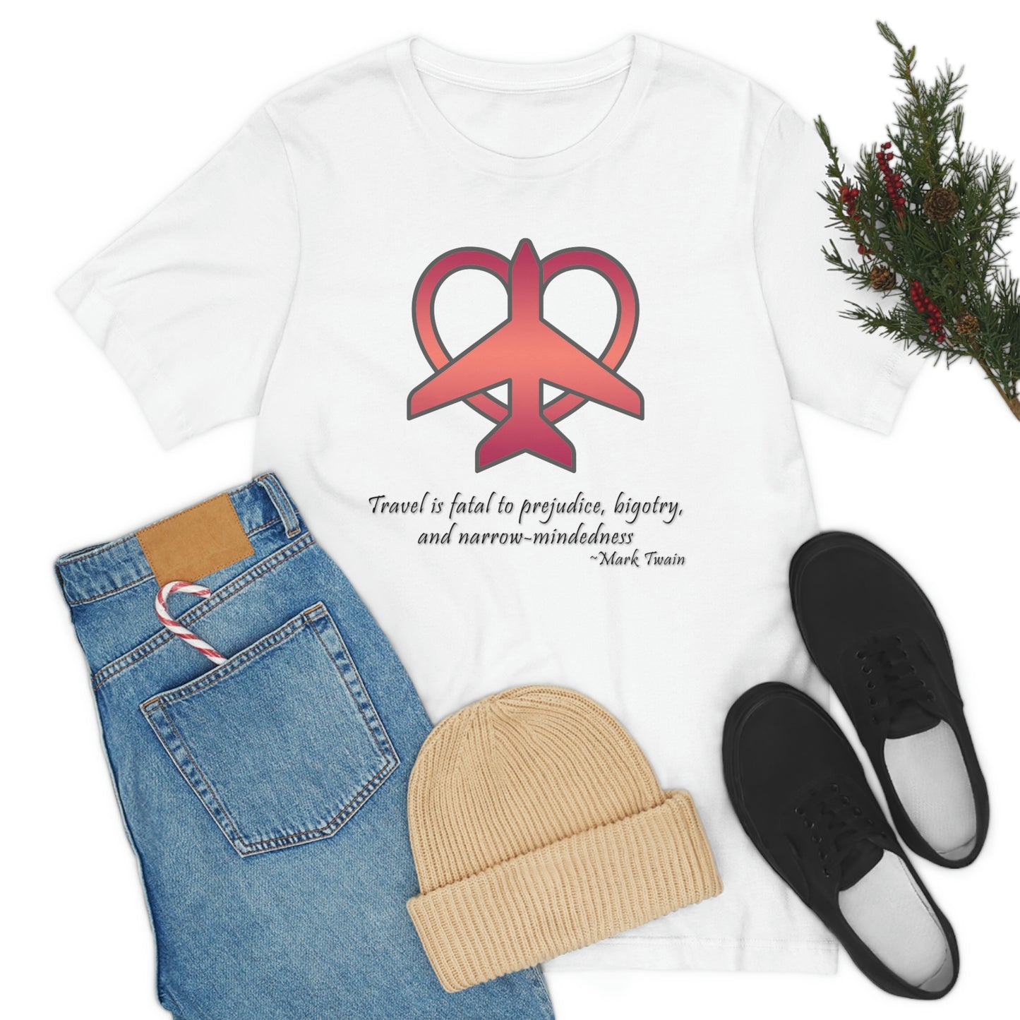 Travel - Fatal to Prejudice T-shirt (Red/Pink)