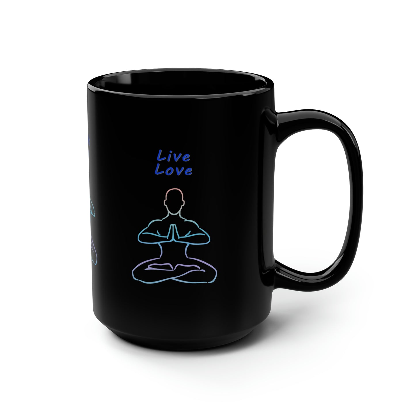 Think, Speak, Live Love Black Mug, 15oz