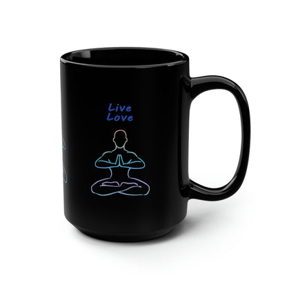 Think, Speak, Live Love Black Mug, 15oz