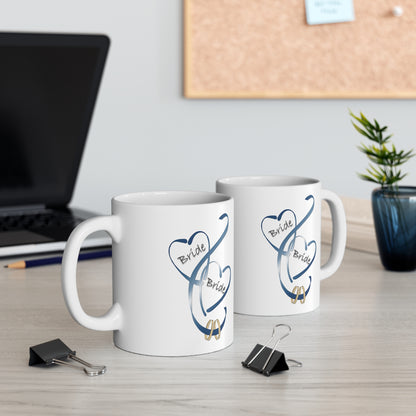 Bride Bride 11oz White Mug (Dk Blue)