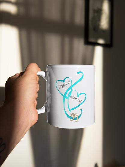 Hearts Ribbons & Rings 11oz White Mug (Spouse/Spouse)