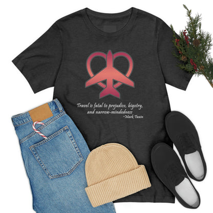 Travel - Fatal to Prejudice T-shirt (Red/Pink)