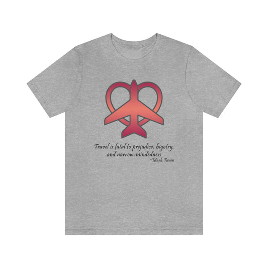 Travel - Fatal to Prejudice T-shirt (Red/Pink)
