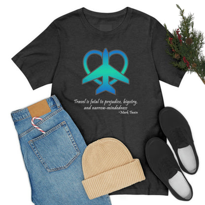 Travel - Fatal to Prejudice T-shirt (Blue/Green)
