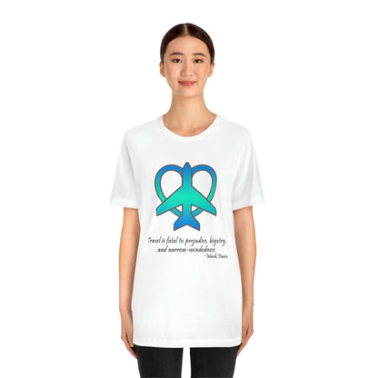 Travel - Fatal to Prejudice T-shirt (Blue/Green)