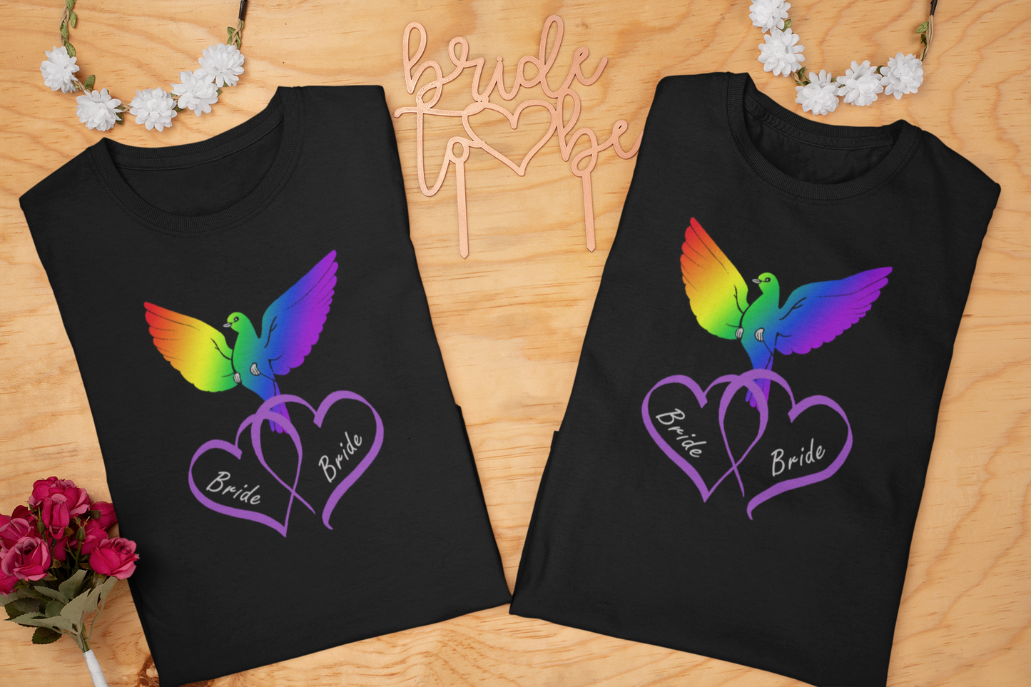 Rainbow Bird & Hearts - Bride Bride (Purple)