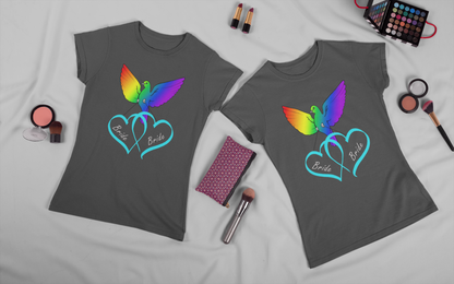 Rainbow Bird & Hearts - Bride Bride (Lt Blue)