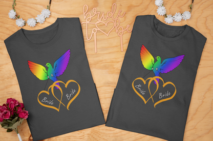 Rainbow Bird & Hearts - Bride Bride (Orange)