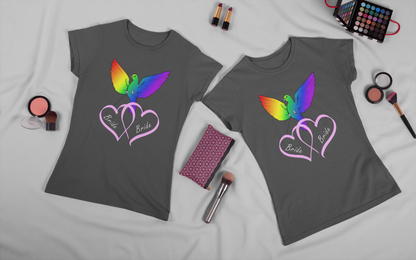 Rainbow Bird & Hearts - Bride Bride (Pink)