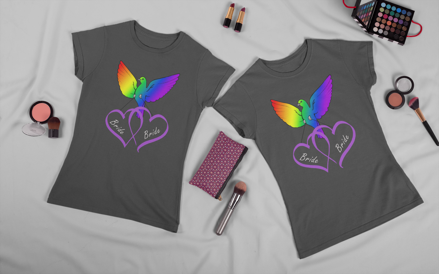 Rainbow Bird & Hearts - Bride Bride (Purple)