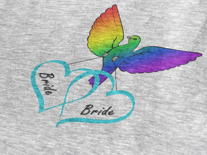 Rainbow Bird & Hearts - Bride Bride (Lt Blue)