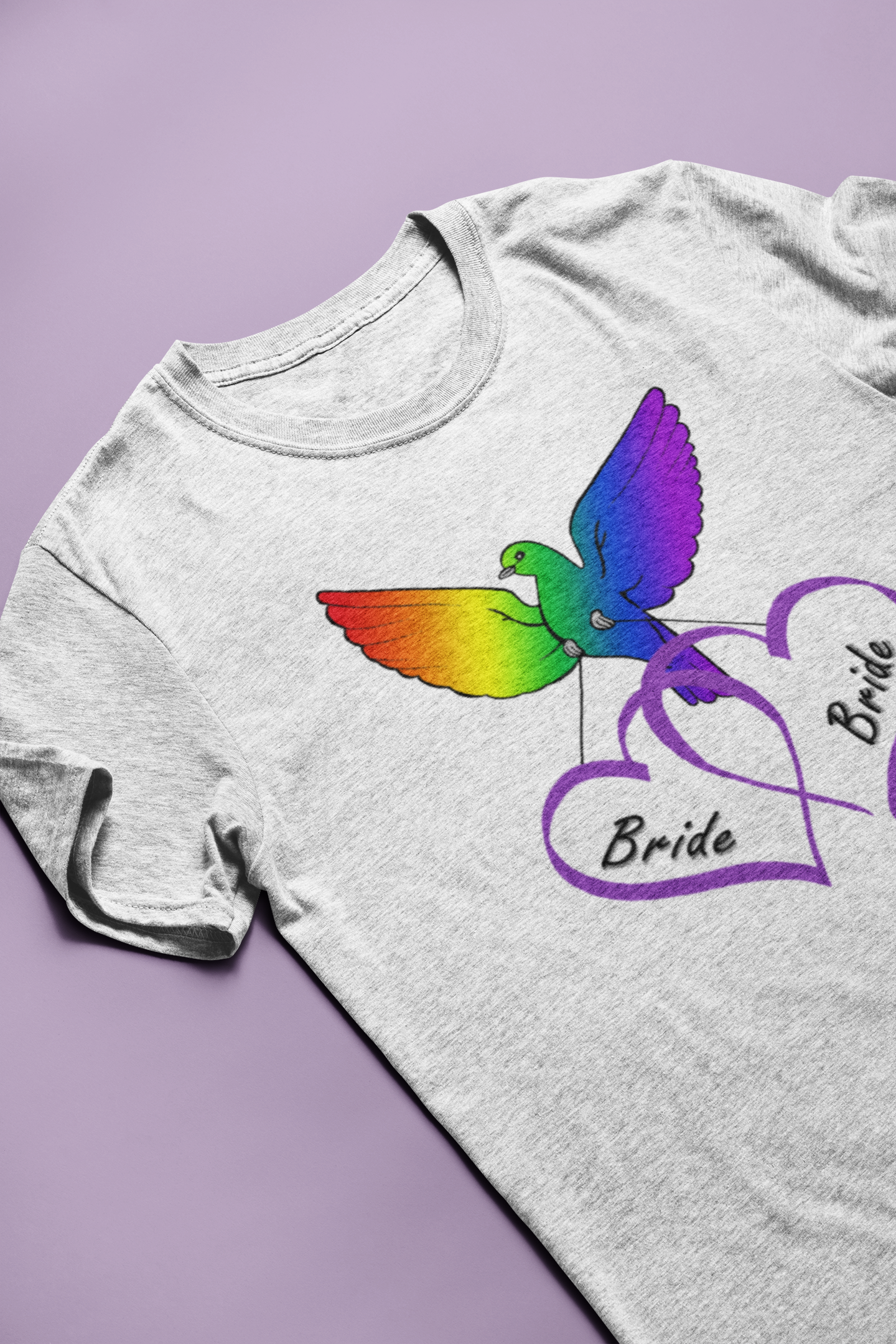 Rainbow Bird & Hearts - Bride Bride (Purple)