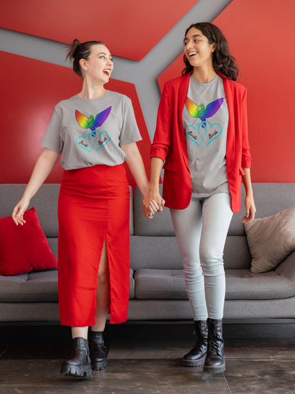 Rainbow Bird & Hearts - Bride Bride (Lt Blue)