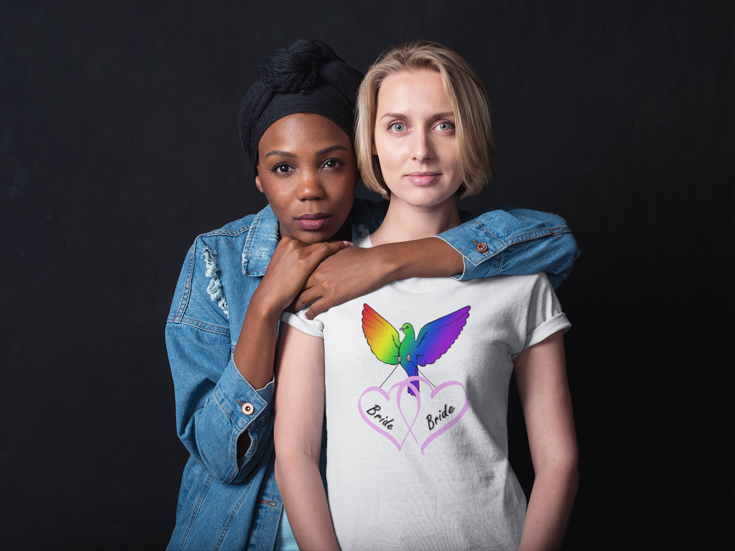 Rainbow Bird & Hearts - Bride Bride (Pink)