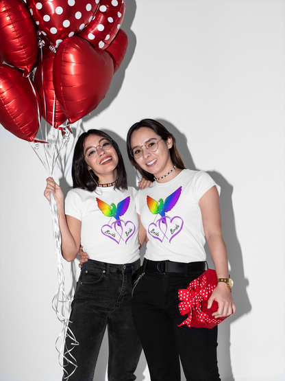 Rainbow Bird & Hearts - Bride Bride (Purple)