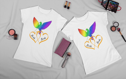 Rainbow Bird & Hearts - Bride Bride (Orange)