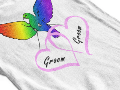 Rainbow Bird & Hearts - Bride Bride (Pink)