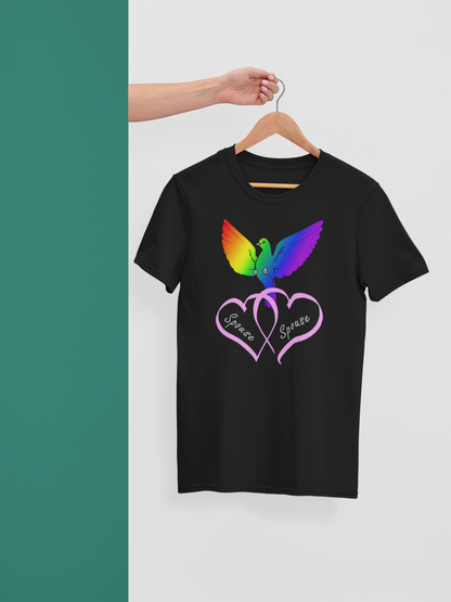 Rainbow Bird & Hearts - Bride Bride (Pink)