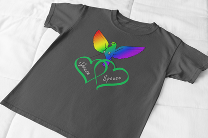 Rainbow Bird & Hearts - Spouse Spouse (Green)