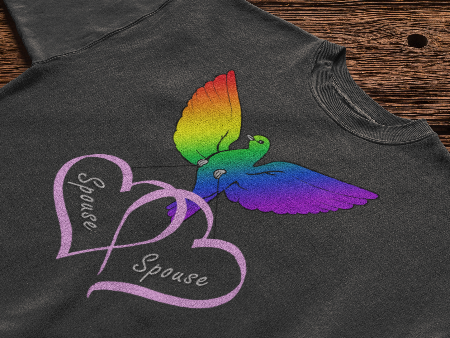 Rainbow Bird & Hearts - Bride Bride (Pink)