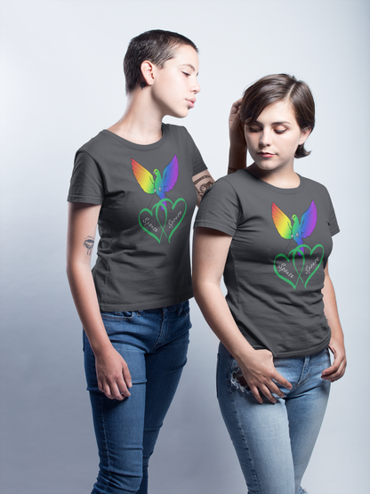 Rainbow Bird & Hearts - Spouse Spouse (Green)