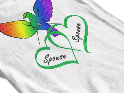 Rainbow Bird & Hearts - Spouse Spouse (Green)