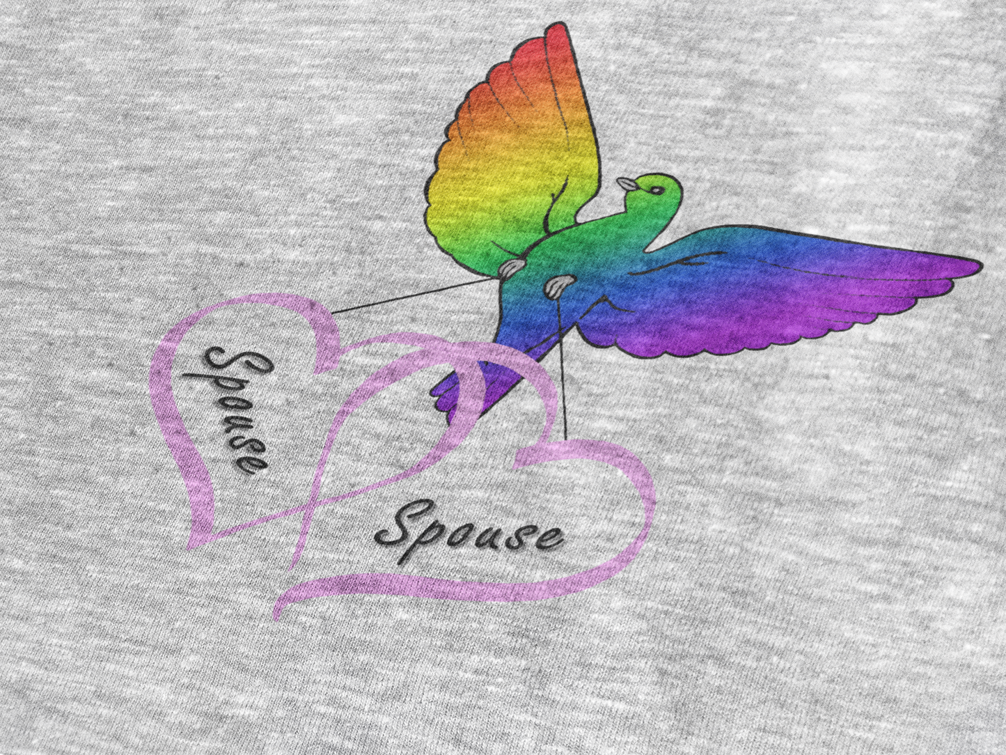 Rainbow Bird & Hearts - Bride Bride (Pink)