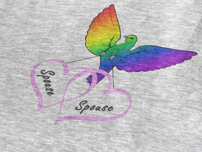 Rainbow Bird & Hearts - Bride Bride (Pink)