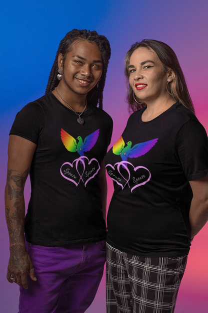 Rainbow Bird & Hearts - Bride Bride (Pink)