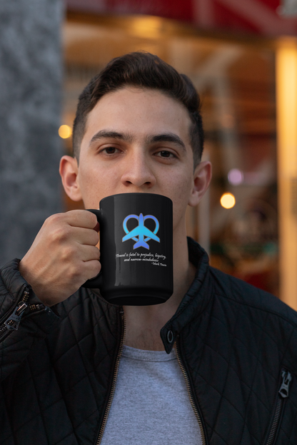 Travel - Fatal to Prejudice 15oz Black Ceramic Mug