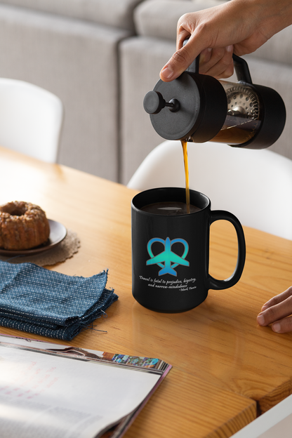 Travel - Fatal to Prejudice 15oz Black Ceramic Mug