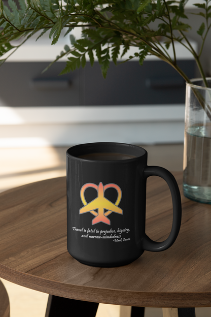 Travel - Fatal to Prejudice 15oz Black Ceramic Mug