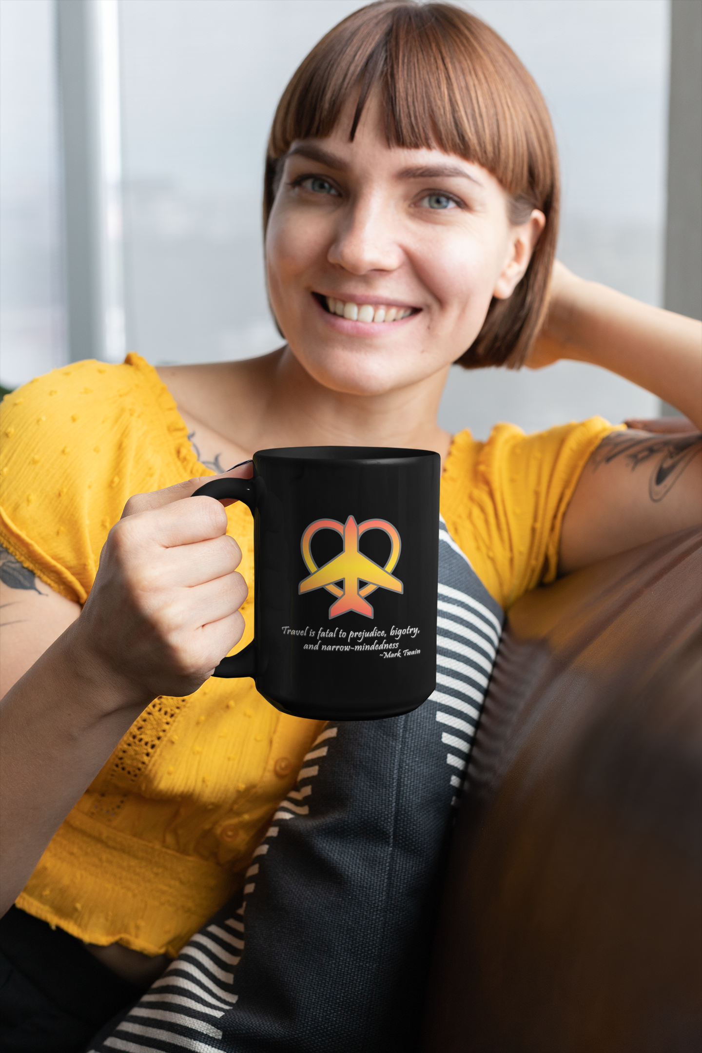 Travel - Fatal to Prejudice 15oz Black Ceramic Mug