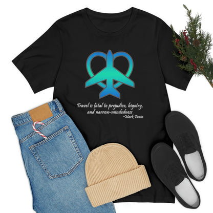 Travel - Fatal to Prejudice T-shirt (Blue/Green)