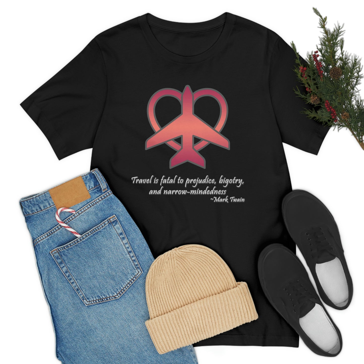 Travel - Fatal to Prejudice T-shirt (Red/Pink)