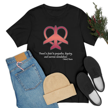 Travel - Fatal to Prejudice T-shirt (Red/Pink)