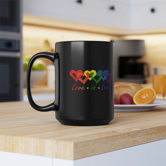 Love Is Love 15oz Black Ceramic Mug