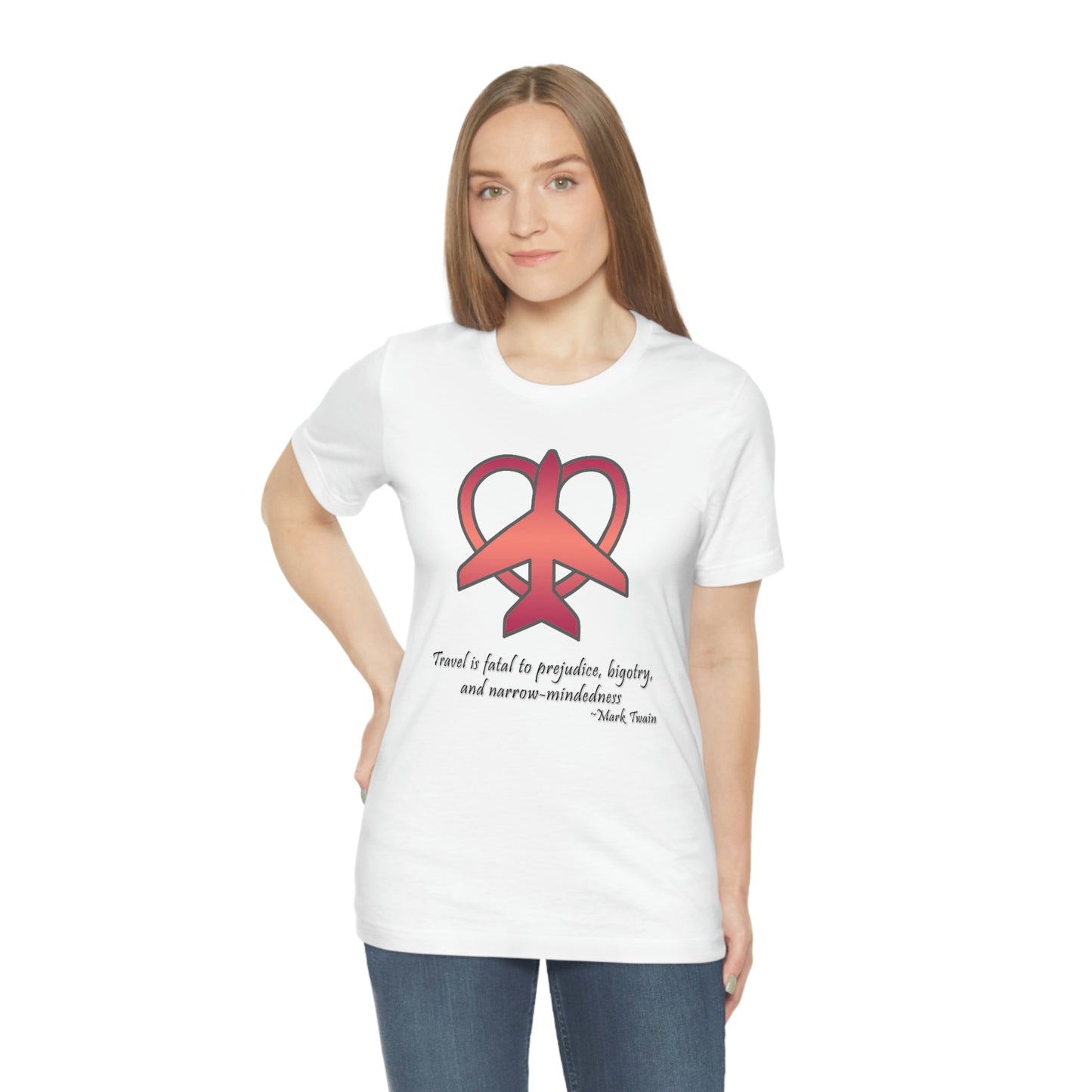 Travel - Fatal to Prejudice T-shirt (Red/Pink)